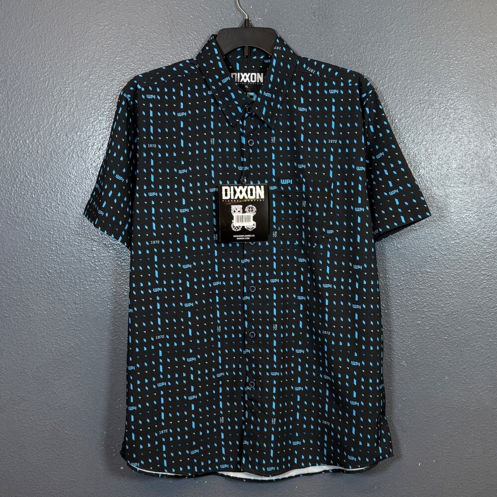 Dixxon XL men’s black short sleeve button up Hawaii Shirt WPI NEW